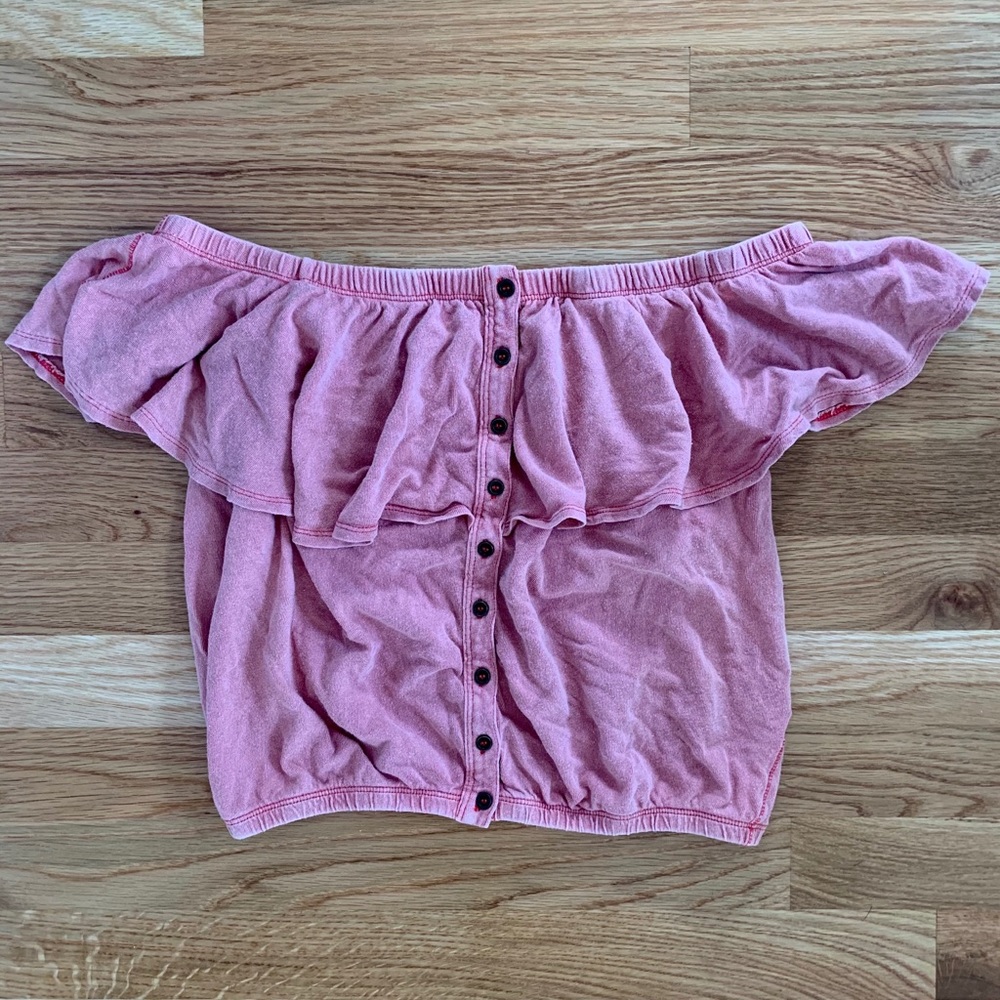 Free People Off the Shoulder Crop Top